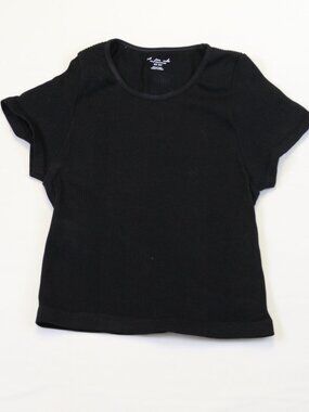 Out From Under Urban Outfitters Black Ribbed Crop Tee Stretch Fitted XS/S